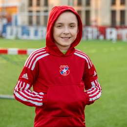Bluza dziecięca z kapturem ADIDAS czerwona TS WISŁA