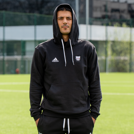 Bluza bawełniana z kapturem ADIDAS WIERNOŚĆ czarna WYPRZEDAŻ