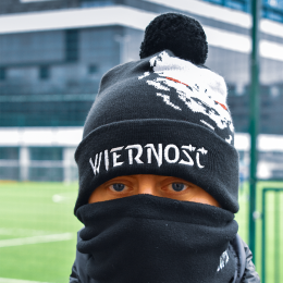 Czapka zimowa pompon "WIERNOŚĆ NAPIS"