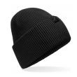 Czapka prążkowana czarna z czarną metką - 2
